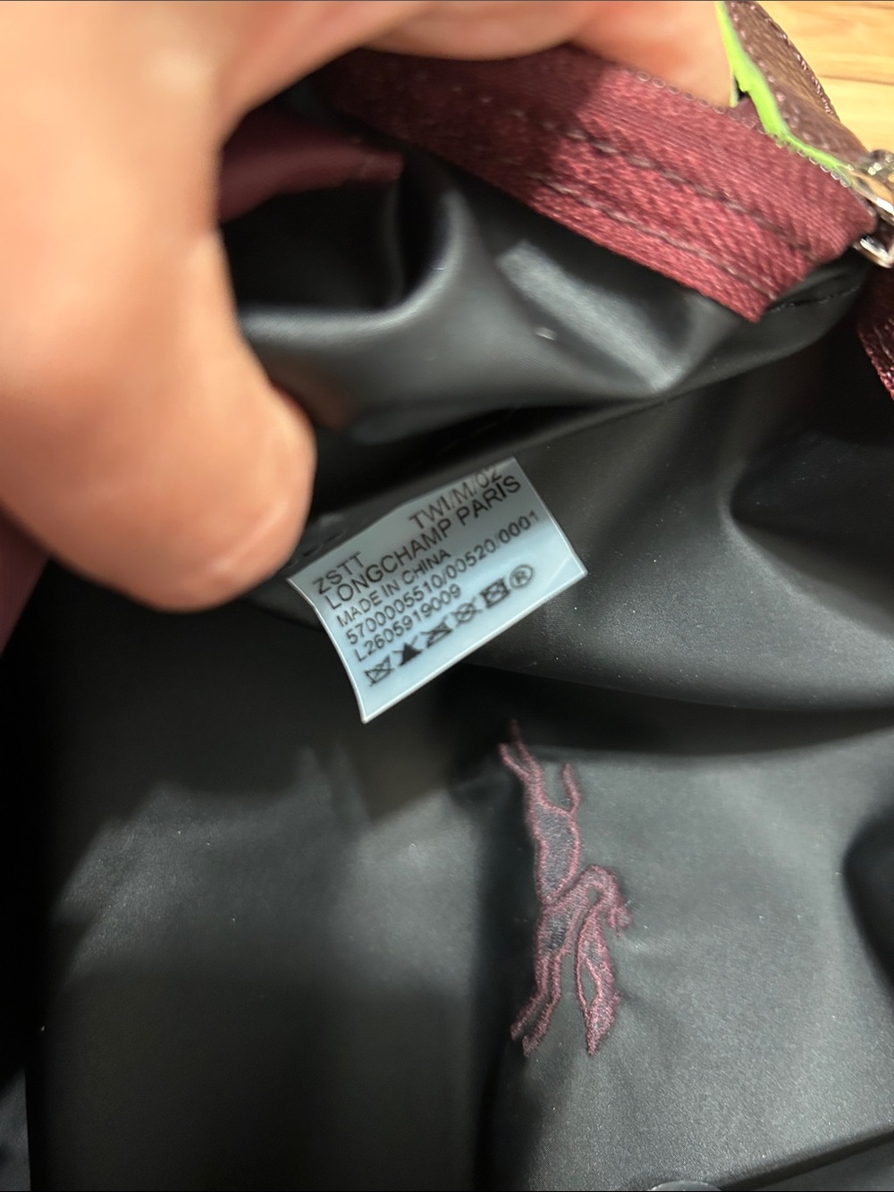 Longchamp Le Pliage Burgundy Medium Tote - Picture 7 of 7